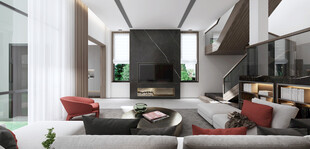 现代简约高级感新中式复古风客厅