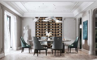 欧美式现代家居餐厅餐边柜家设计