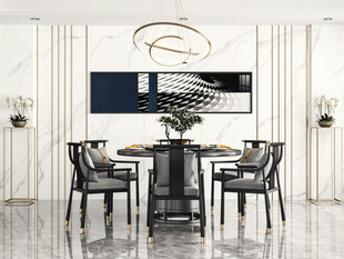 新中式家居装修复古风餐厅餐边柜