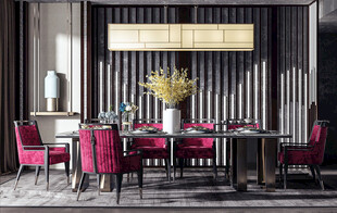 新中式家居装修复古风餐厅餐边柜