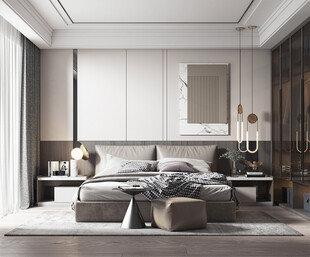 柜子硬装设计装修饰卧室软装现代