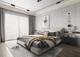 柜子硬装设计装修饰卧室软装现代