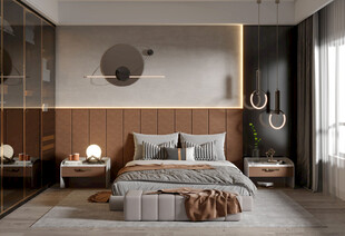 柜子硬装设计装修饰卧室软装现代