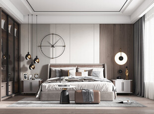 柜子硬装设计装修饰卧室软装现代