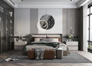 柜子硬装设计装修饰卧室软装现代