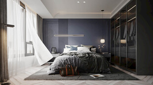 柜子硬装设计装修饰卧室软装现代