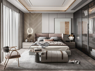 柜子硬装设计装修饰卧室软装现代