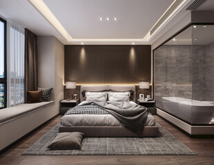 柜子硬装设计装修饰卧室软装现代