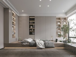 柜子硬装设计装修饰卧室软装现代