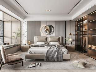 柜子硬装设计装修饰卧室软装现代