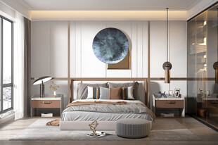 柜子硬装设计装修饰卧室软装现代