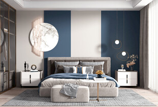 柜子硬装设计装修饰卧室软装现代