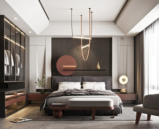 柜子硬装设计装修饰卧室软装现代