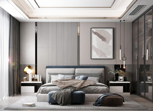 柜子硬装设计装修饰卧室软装现代