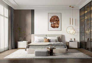 柜子硬装设计装修饰卧室软装现代