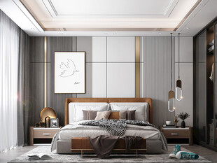 柜子硬装设计装修饰卧室软装现代