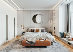 柜子硬装设计装修饰卧室软装现代