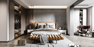 柜子硬装设计装修饰卧室软装现代
