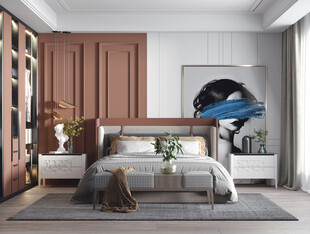 柜子硬装设计装修饰卧室软装现代