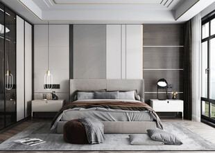 柜子硬装设计装修饰卧室软装现代