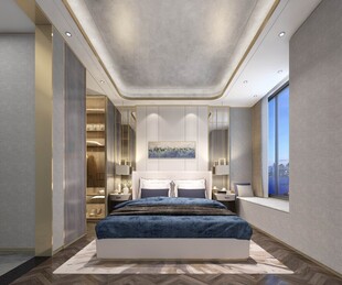 柜子硬装设计装修饰卧室软装现代