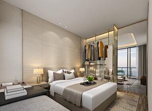 柜子硬装设计装修饰卧室软装现代