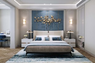 中复古式卧室空间极简现代简约风