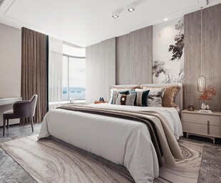 中复古式卧室空间极简现代简约风