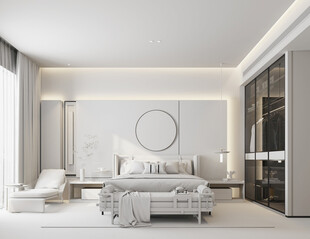 中复古式卧室空间极简现代简约风