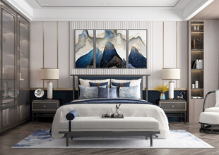 中复古式卧室空间极简现代简约风