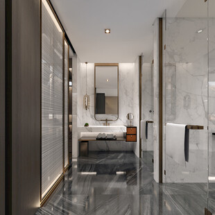 中复古式卧室空间极简现代简约风