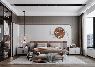 中复古式卧室空间极简现代简约风