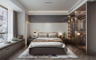 中复古式卧室空间极简现代简约风
