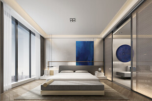 中复古式卧室空间极简现代简约风