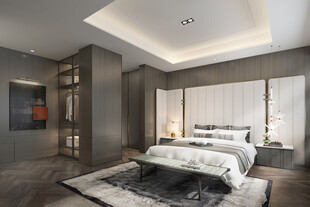 中复古式卧室空间极简现代简约风