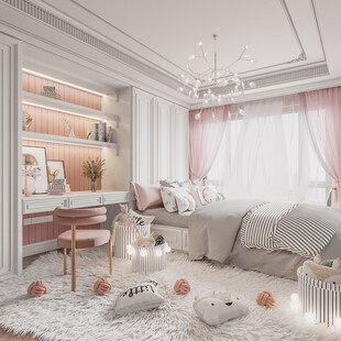北美欧式卧室空间设计少女心公主