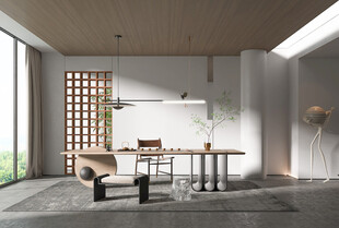 中式多功能书房北欧现代简约古风