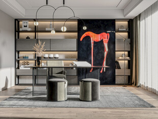 中式多功能书房北欧现代简约古风