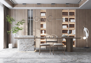 中式多功能书房北欧现代简约古风
