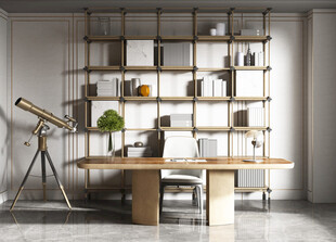 中式多功能书房北欧现代简约古风