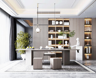 中式多功能书房北欧现代简约古风