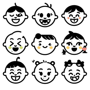 简笔画大头人物卡通