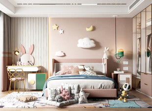 儿童女孩房次卧室北欧现代简约风