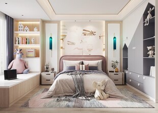 儿童女孩房次卧室北欧现代简约风