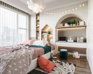 儿童女孩房次卧室北欧现代简约风