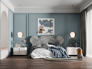 儿童女孩房次卧室北欧现代简约风