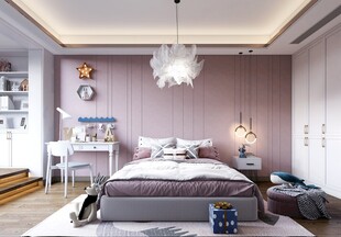 儿童女孩房次卧室北欧现代简约风