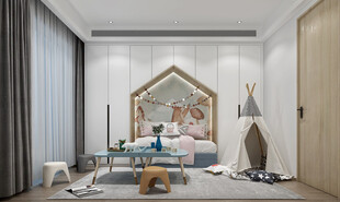 儿童女孩房次卧室北欧现代简约风