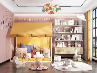 儿童女孩房次卧室北欧现代简约风