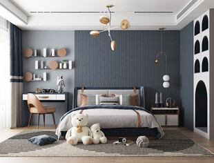 儿童女孩房次卧室北欧现代简约风